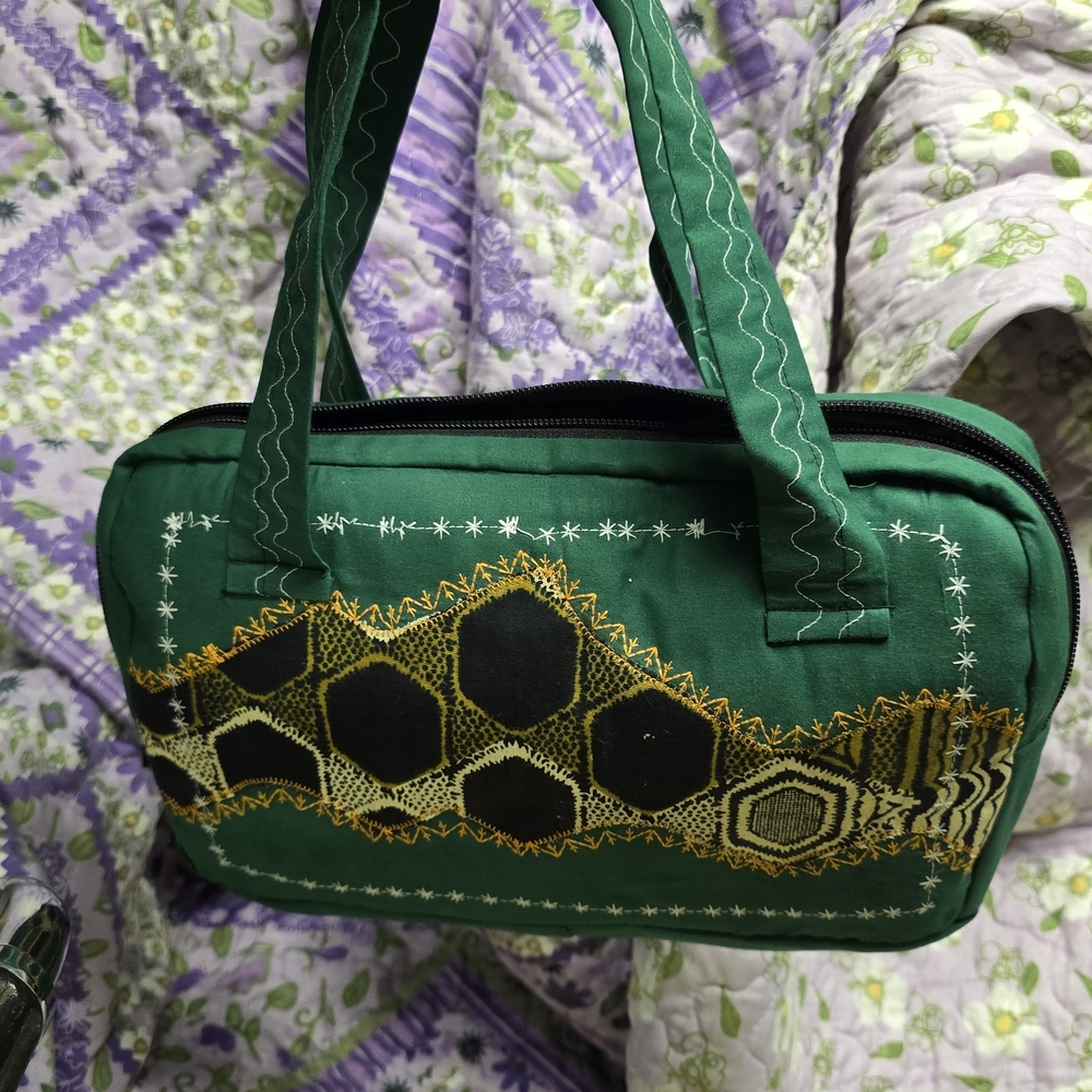 Green Embroidered Women's Bag
